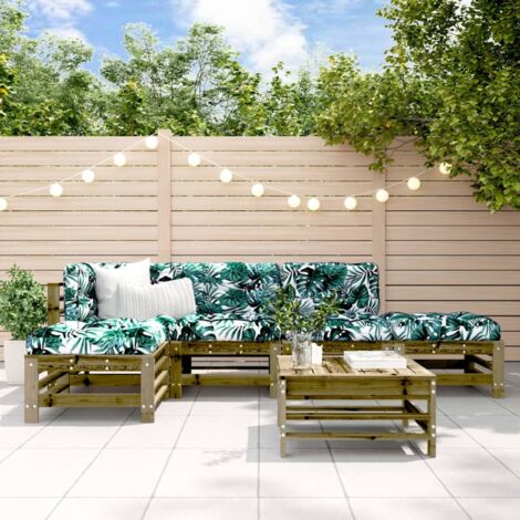 vidaXL Salon de jardin 6 pcs bois de pin imprégné (1/5)