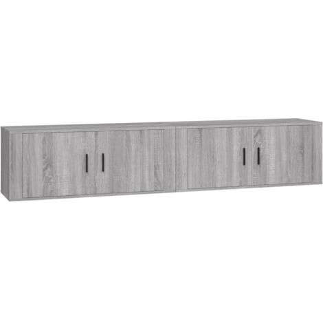 Meubles TV muraux 2 pcs sonoma gris 100x34,5x40 cm vidaXL (1/5)