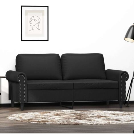 Canapé à 2 places Noir 140 cm Similicuir vidaXL78619 (1/6)