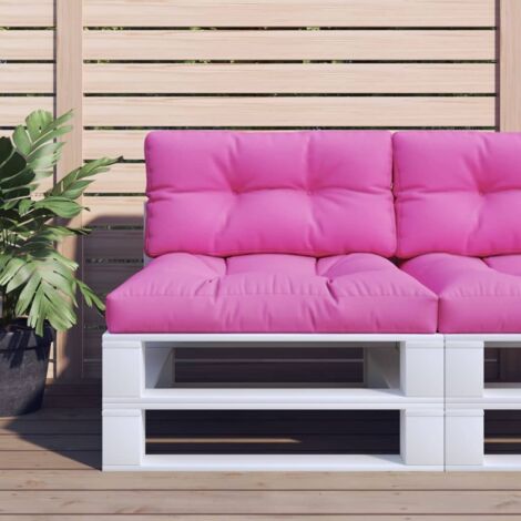 Vidaxl – Coussin palette rose 80x40x12 cm – Tissu 100% polyester – Rembourrage en fibres creuses PP – Imperméable pour extérieur (1/5)
