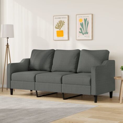 Canapé à 3 places Gris foncé 180 cm Tissu vidaXL64806 (1/5)