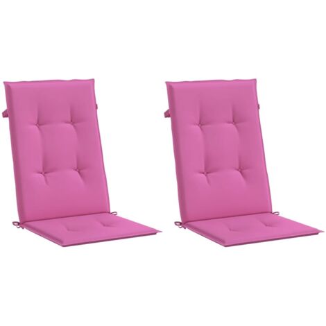 Coussins de chaise de jardin à dossier haut lot de 2 rose tissu vidaXL (1/5)