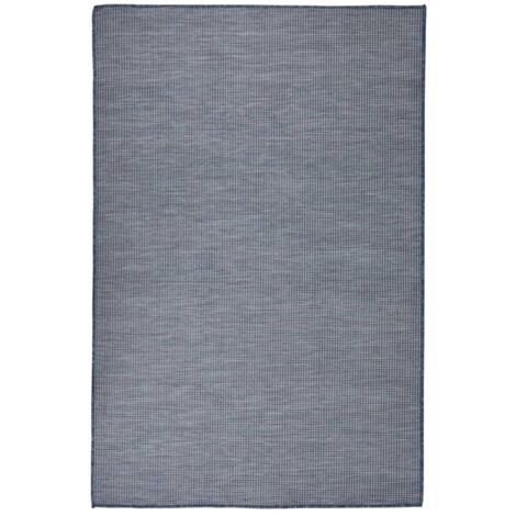 Tapis à tissage plat d'extérieur 120x170 cm Bleu vidaXL (1/5)
