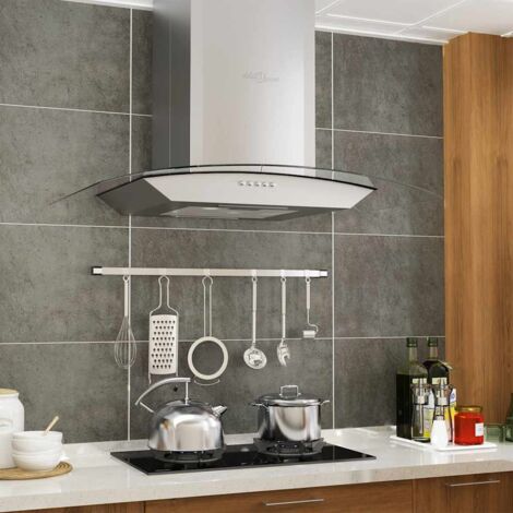 Vidaxl – Hotte murale 60 cm en acier inoxydable – Débit d'air 756 m³/h – 3 vitesses – Filtre à graisse aluminium lavable – Éclairage LED intégré (1/6)