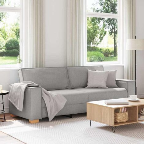 Vidaxl – Canapé droit 3 places 180 cm – Tissu gris nuage – Rembourrage mousse et fibre PP – Design élégant pour salons et bureaux