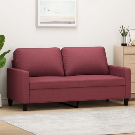 Canapé à 2 places Rouge bordeaux 140 cm Tissu vidaXL (1/5)