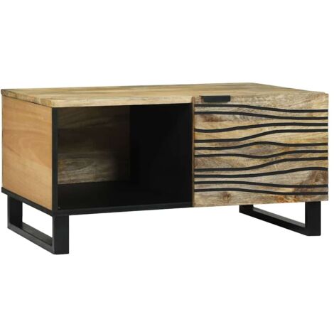 Table basse Marron et Noir 80 x 50 x 40 cm vidaXL (1/5)