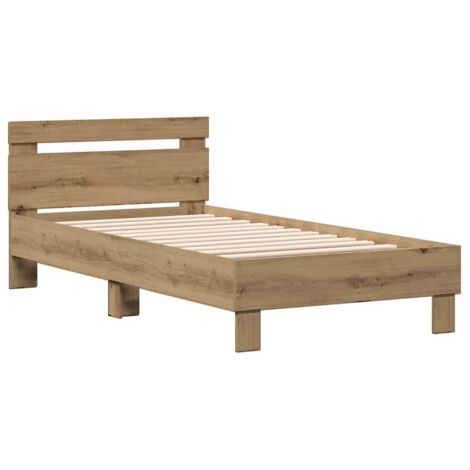 vidaXL Cadre de lit Chêne artisanal 193 x 95 x 88 cm Bois d'ingénierie