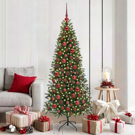 Ensemble de Boules de Noël avec 300 LED 120 pcs Rouge Plastique vidaXL (1/5)