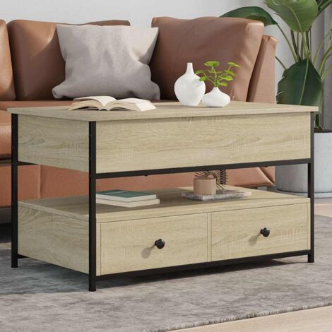 Table basse chêne sonoma 85x50x50 cm bois d'ingénierie et métal vidaXL (1/5)