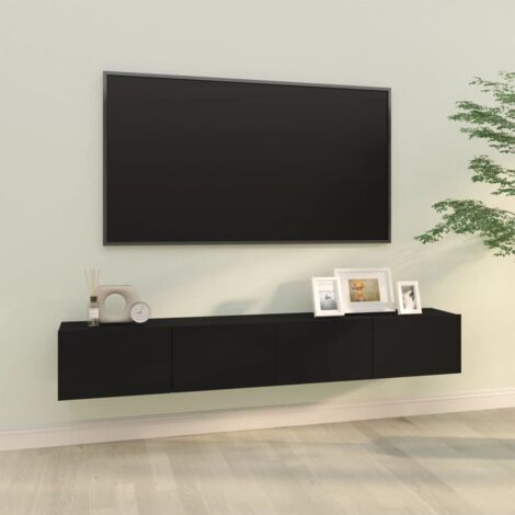 Meubles TV muraux 2 pcs noir 100x30x30 cm bois d'ingénierie vidaXL (1/6)
