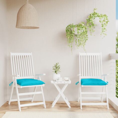 Coussins de chaise lot de 2 turquoise 50x50x7 cm tissu oxford vidaXL