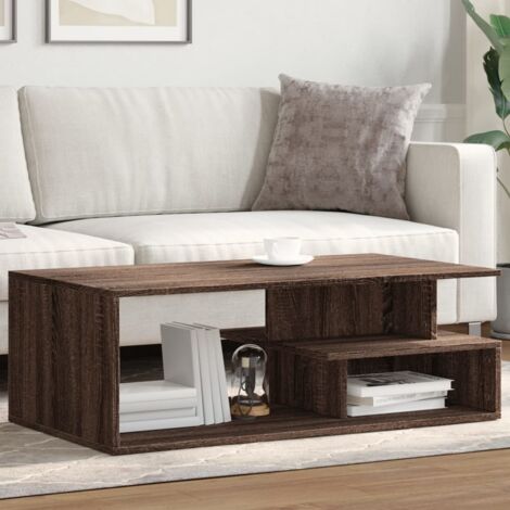 Vidaxl – Table basse chêne marron 102x55x35 cm – Bois d'ingénierie – Design minimaliste pour salon – Grand espace de rangement (1/5)