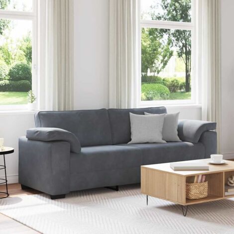 Vidaxl – Canapé 3 places gris foncé 178 cm en velours – Accoudoirs en velours – Cadre en contreplaqué et acier – Confort optimal pour salon (1/5)