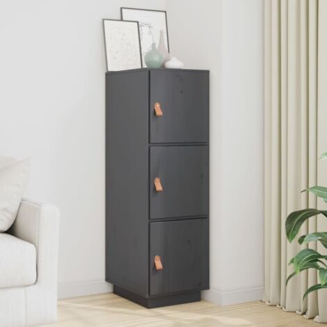 Buffet haut Gris 34x40x108,5 cm Bois massif de pin vidaXL (1/5)