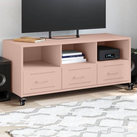 Meuble TV rose 100,5x39x43,5 cm acier vidaXL607768 (1/5)