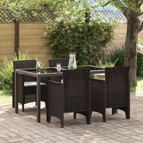 Chaise de jardin 4 pcs Marron 53 x 49 x 85 cm PP vidaXL