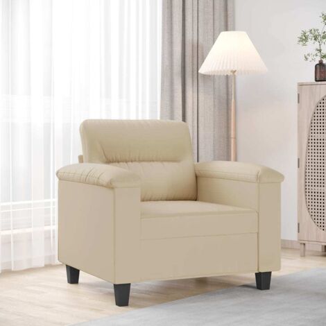 Chaise de canapé crème 60 cm tissu microfibre vidaXL (1/5)