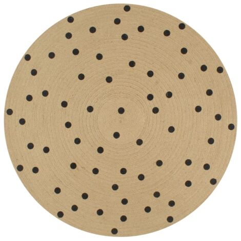 vidaXL Tapis fait à la main Jute avec imprimé à pois 120 cm (1/5)