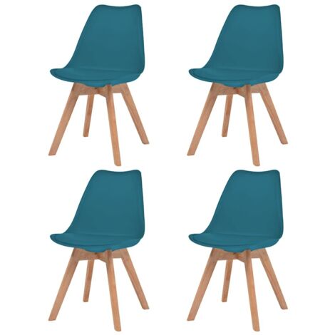 Chaises à manger lot de 4 Turquoise Plastique vidaXL (1/5)