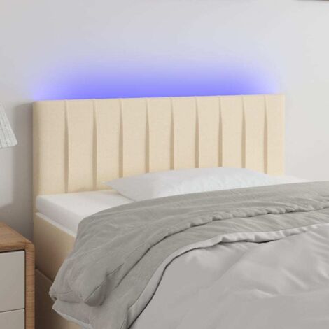 Tête de lit à LED Crème 90x5x78/88 cm Tissu vidaXL (1/5)
