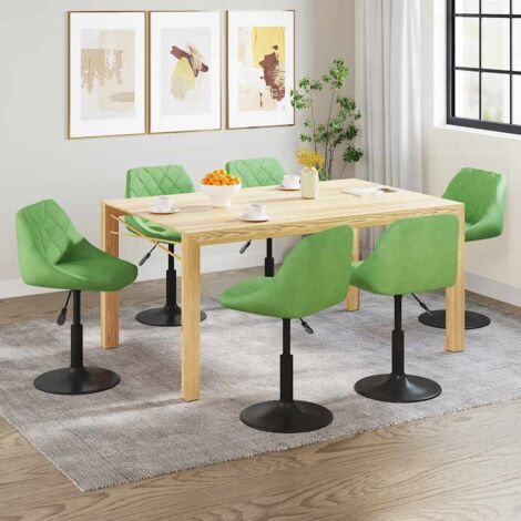 Chaises pivotantes à manger lot de 6 vert clair velours vidaXL (1/5)