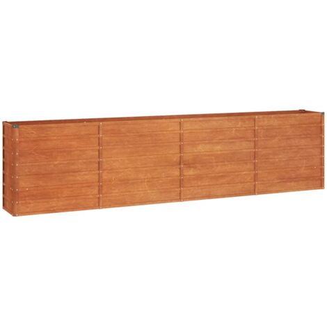 Vidaxl – Lit surélevé en acier corten 320x40x77 cm – Résistant aux intempéries – Fond ouvert pour drainage – Parfait pour plantes et légumes
