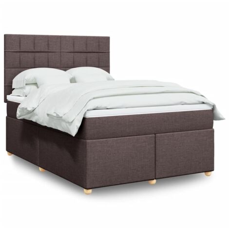 Sommier à lattes de lit avec matelas Marron foncé 140x200 cm vidaXL (1/5)