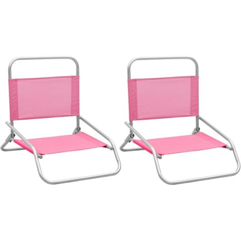 Chaises de plage pliables lot de 2 Rose Tissu vidaXL