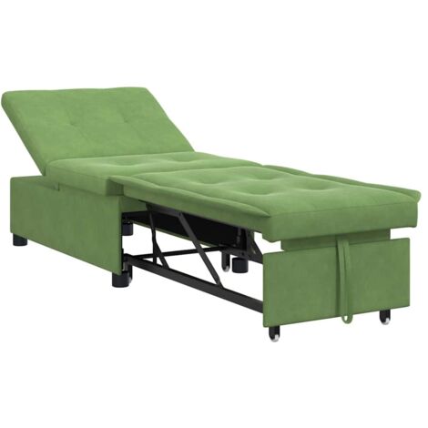 Canapé-lit Vert clair 67 x 194 x 38 cm Velours vidaXL (1/5)