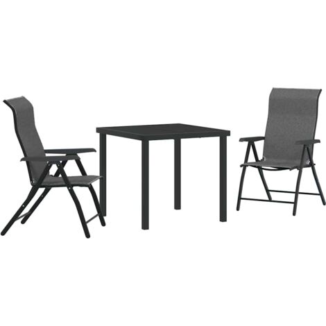 Ensemble de salle à manger pour jardin 3 pcs Gris vidaXL (1/5)