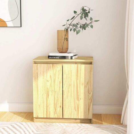 Vidaxl – Armoire latérale en bois de pin massif 60x36x65 cm – 2 compartiments – Style rustique pour rangement décoratif (1/6)
