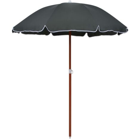 Vidaxl – Parasol droit anthracite 180 cm – Mât en acier 28/32 mm – Protection UV – Résistant à l'eau – Facile à nettoyer (1/5)