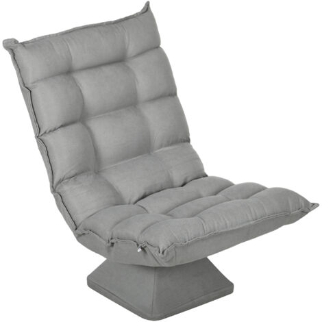 Fauteuil de sol paresseux fauteuil relax fauteuil salon design capitonné inclinaison dossier réglable pivotant 360° (1/5)