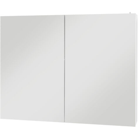 Armoire murale miroir avec éclairage LED de Salle de Bain 2 en 1, dim. 90L x 15l x 70H cm (1/5)