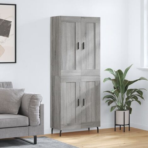 Buffet haut Sonoma gris 69,5x34x180 cm Bois d'ingénierie vidaXL