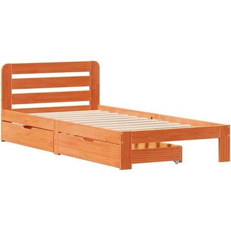 Cadre de lit sans matelas cire marron 90x190 cm bois pin massif vidaXL (1/5)