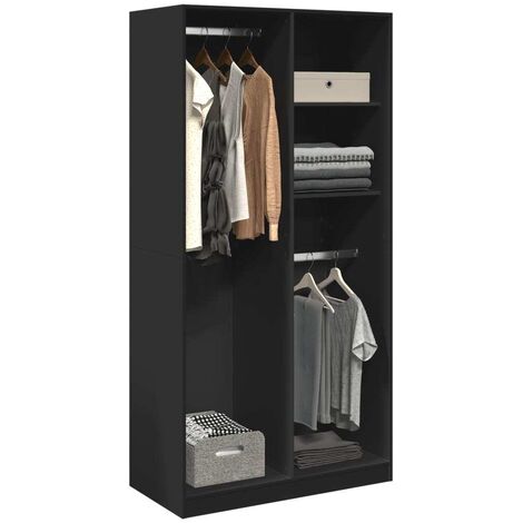 Garde-robe Noir 100x50x200 cm Aggloméré vidaXL628626 (1/5)