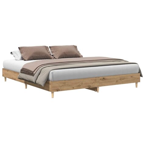Cadre de lit sans matelas chêne artisanal 160x200 cm vidaXL (1/5)
