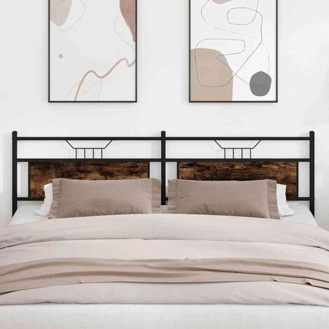 Tête de lit chêne fumé 193 cm bois d'ingénierie et acier vidaXL