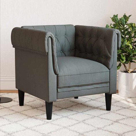 Fauteuil Chesterfield Gris foncé 78.5 x 74.5 x 74.5 cm tissu vidaXL