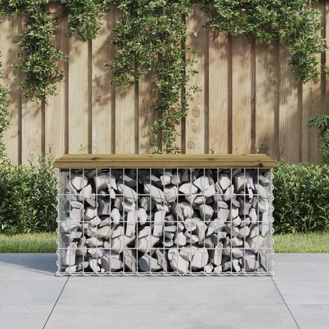 Banc de jardin design gabion 83x44x42 cm bois de pin imprégné vidaXL