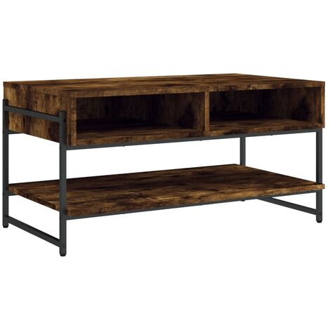 Table basse chêne fumé 90x50x45 cm bois d'ingénierie vidaXL (1/5)