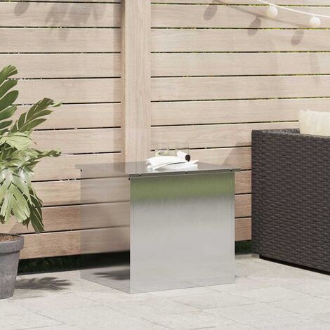vidaXL Coffre de rangement de jardin Acier 55 x 50,5 x 50 cm Argent