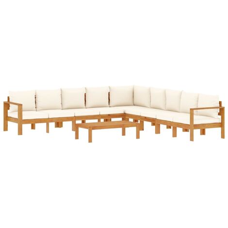 Salon de jardin avec coussins 6 pcs bois d'acacia solide vidaXL