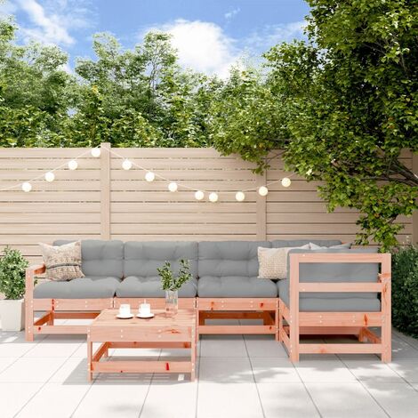 Vidaxl – Salon de jardin 6 pcs en bois de douglas massif – Design modulaire – Confort d'assise optimal – Dimensions canapé central 62x62x70,5 cm