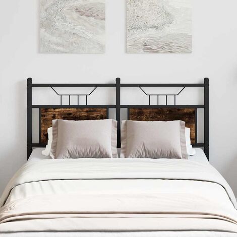 Tête de lit de remplacement chêne fumé 120 cm bois d'ingénierie et acier vidaXL