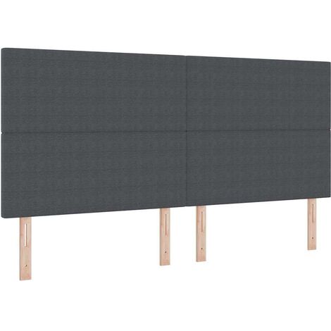 vidaXL Tête de lit Gris foncé 200 cm Tissu en velours côtelé