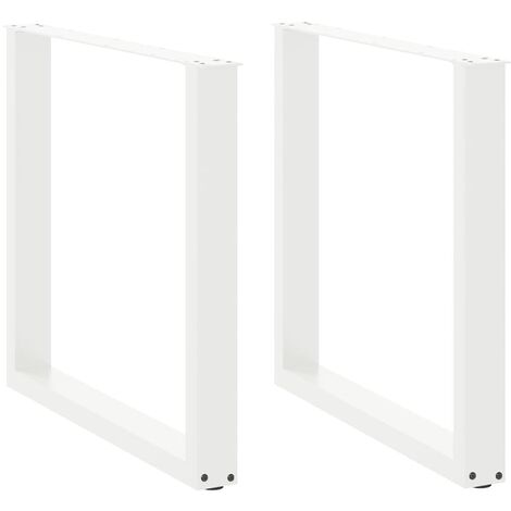 Pieds de table à manger en U 2 pièces Blanc 90 x (72-73) cm Acier vidaXL