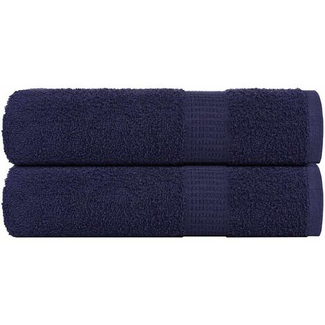 Serviettes de bain 2 pcs bleu marine 100x150 cm 100% coton vidaXL